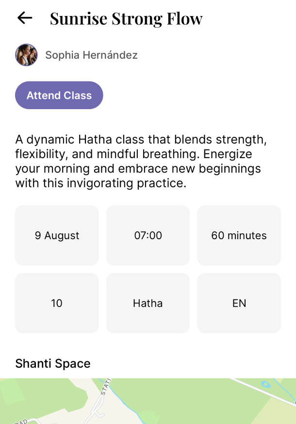Weekly yoga class schedule for online and in-person sessions